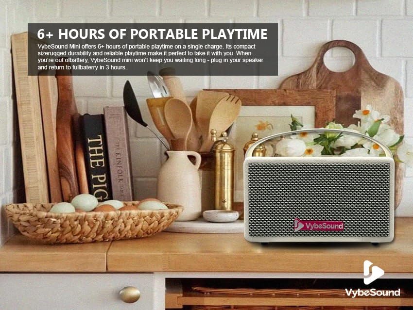 RetroVybe Mini, Portable Bluetooth Speaker Cream