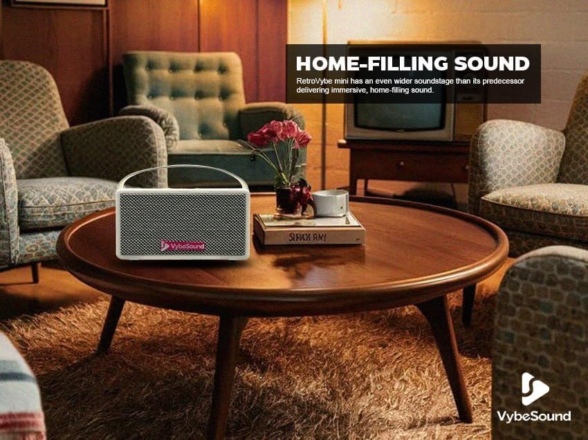 RetroVybe Mini, Portable Bluetooth Speaker Cream