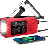VybeSounds Hand-Crank Radio, Red