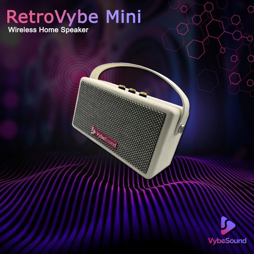 RetroVybe Mini, Portable Bluetooth Speaker Cream