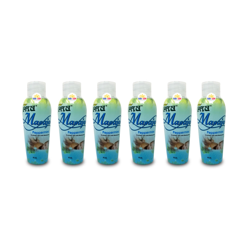 Pau Liniment Masaje Aromatic Oil with Moisturizers Peppermint 60ml, Pack of 6