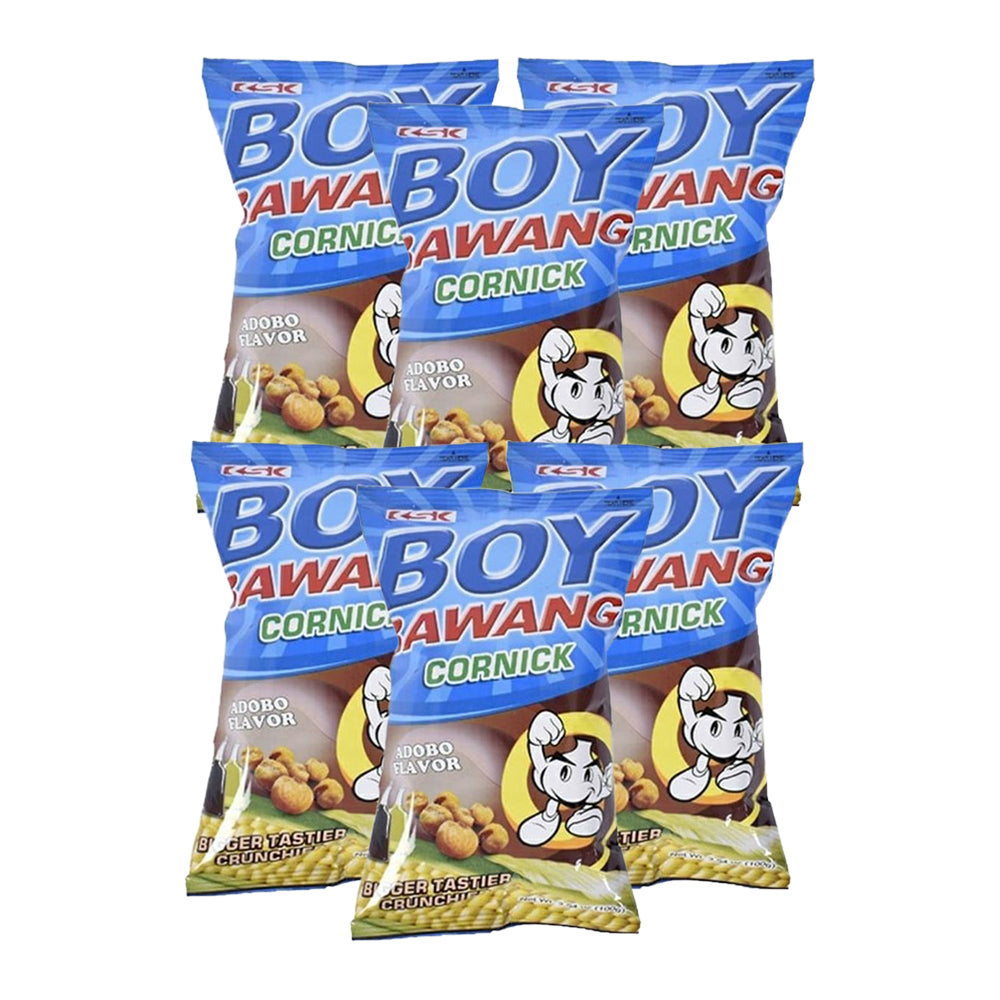 Boy Bawang Cornick, 90g Pack of 6 – Crunchy Filipino Corn Snack, Bold Garlic Taste