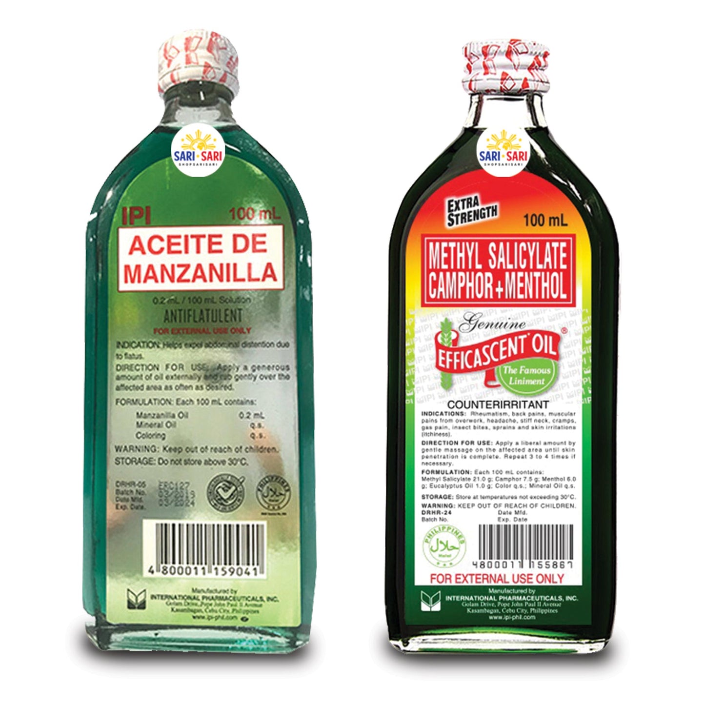 Shop Sari Sari Efficascent Extra 100ml and Aceite De Manzanila 100ml Bundles