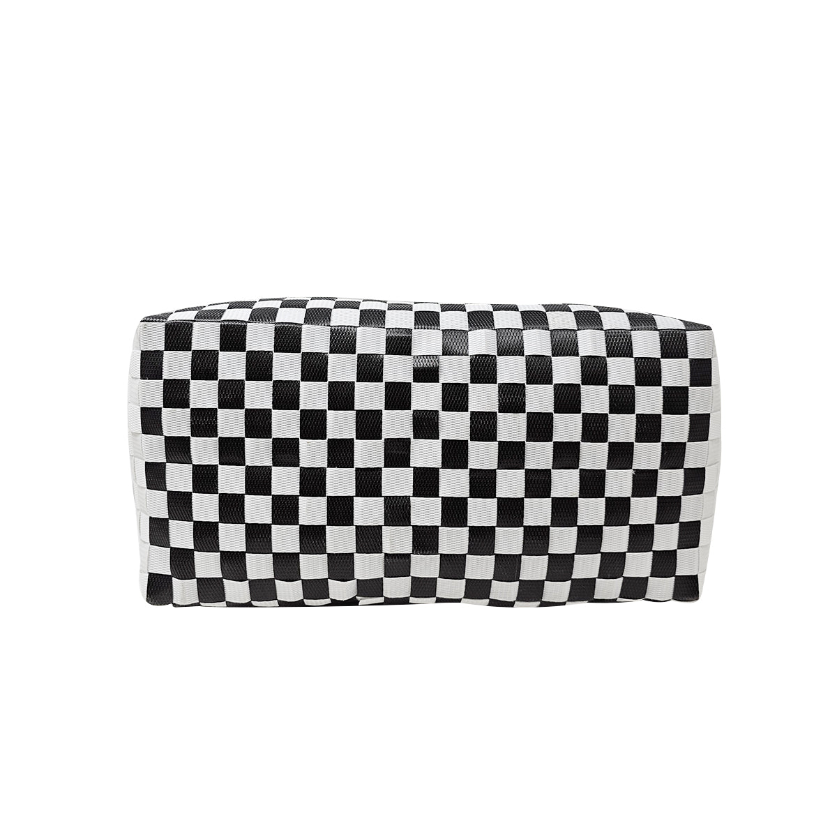 Misenka Handicrafts Philippine Bayong Pearl White Midnight Black Classic Chekered Bag