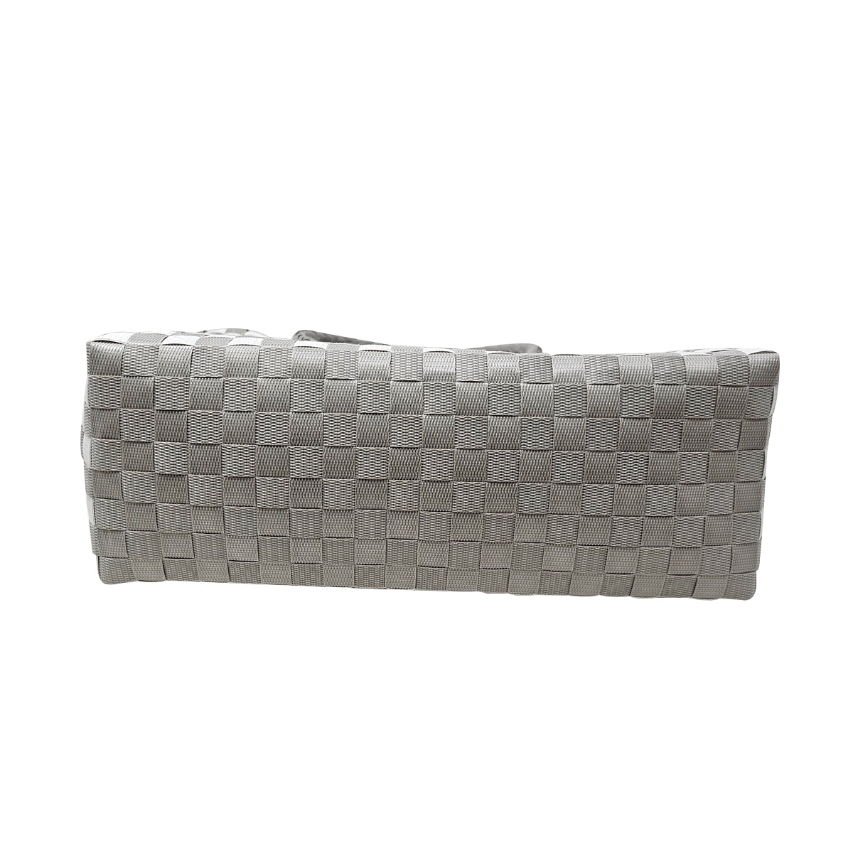 Misenka Handicrafts Philippine Bayong Pearl White Slate Gray Classic Chekered Bag
