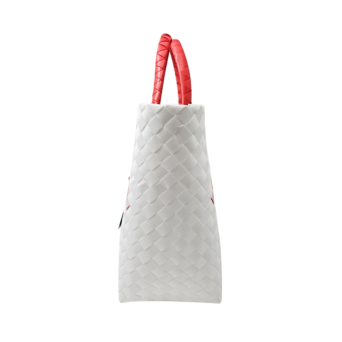 Misenka Handicrafts Philippine Bayong Pearl White Coral Red Classic Two Tone Bag - SALE 50% OFF