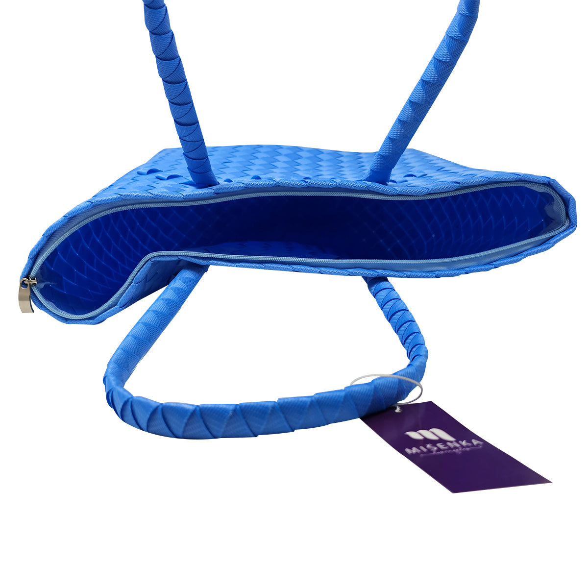 Misenka Handicrafts Philippine Bayong Azure Blue Classic with Zipper Bag