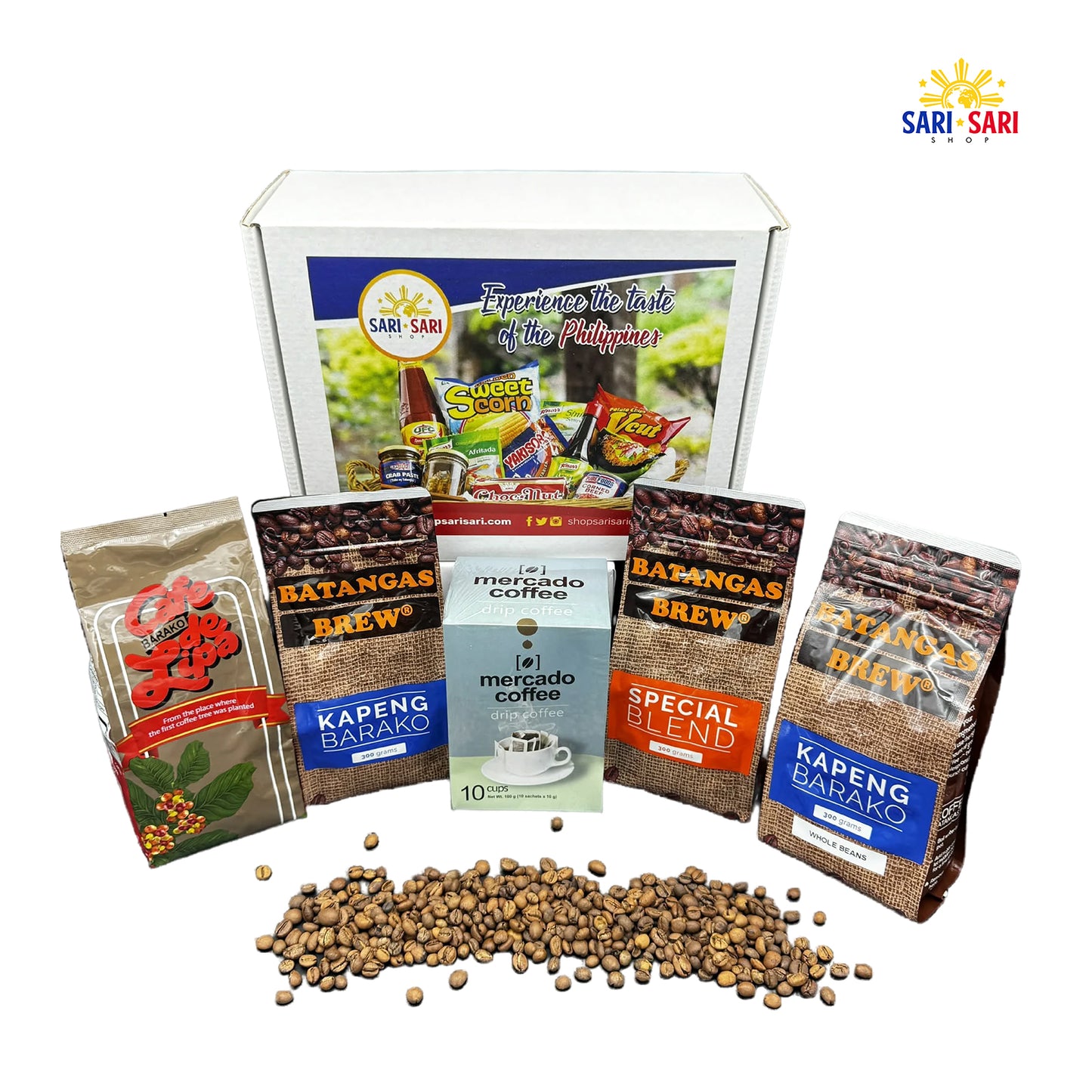 Batangas Kapeng Barako Gift Set Premium Filipino Coffee, Whole & Ground, Authentic Brew