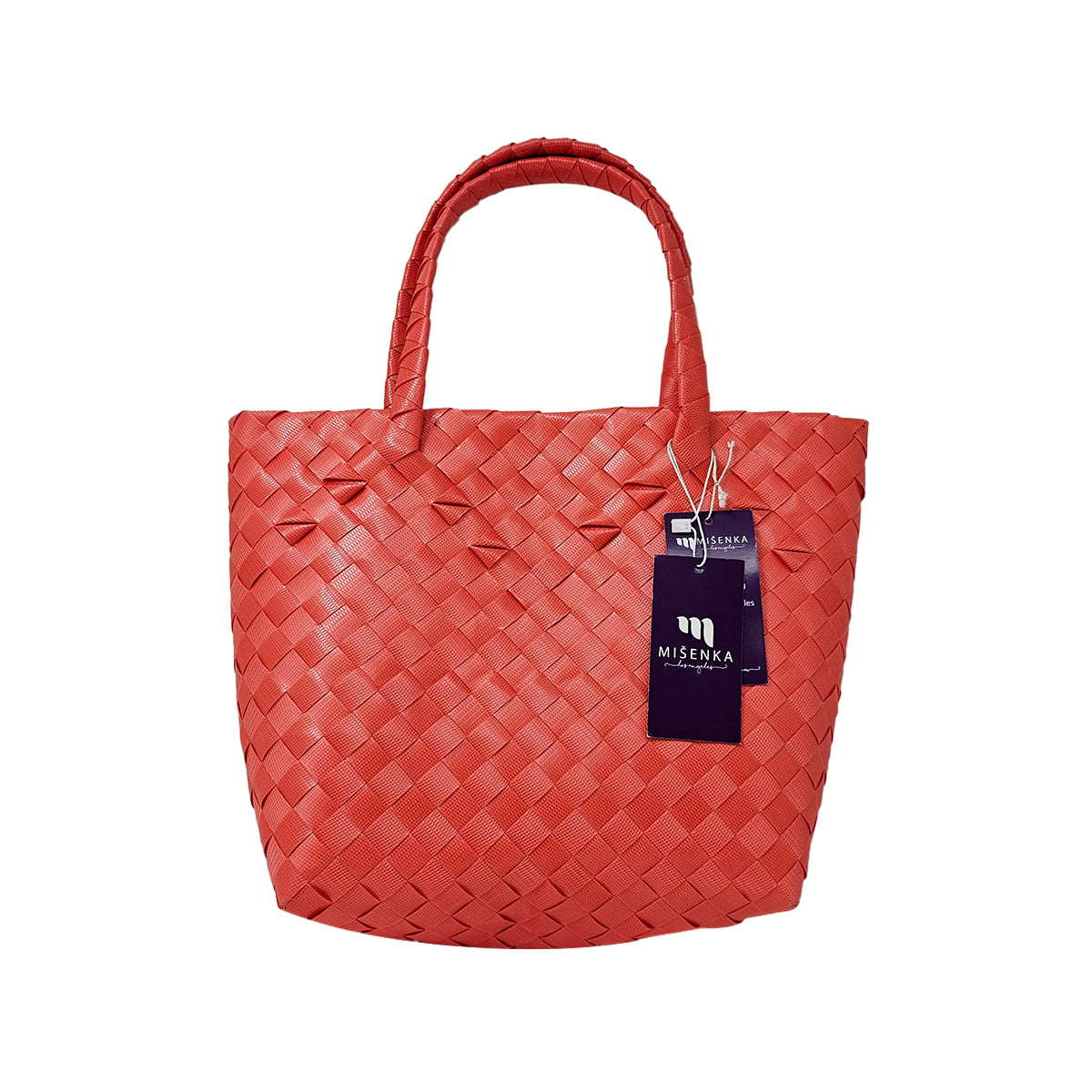 Misenka Handicrafts Philippine Bayong Coral Red Handy with Zipper Bag - SALE 50% OFF