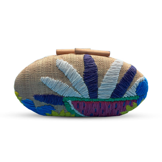 Misenka Embroidered Hard Clutch Limited Offer