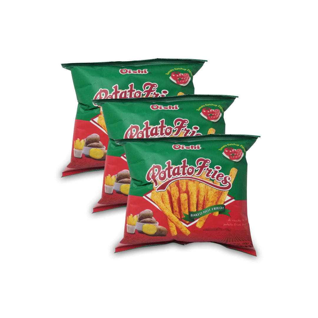 Oishi Potato Fries with Ketchup 60g, Pack of 3