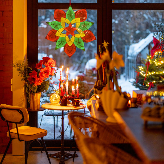 Misenka Capiz Christmas Lantern SB, 24 inches