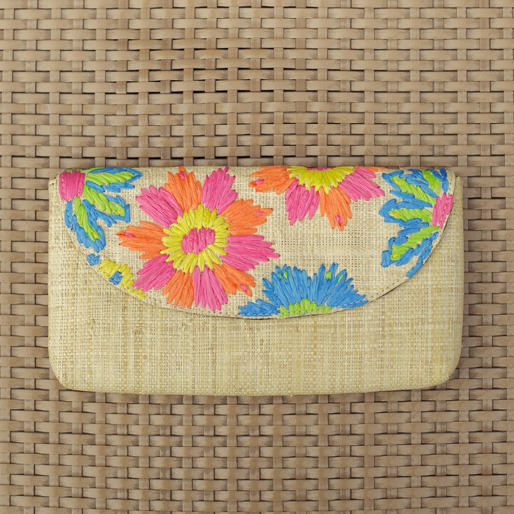 Misenka Embroidered Envelope Clutch