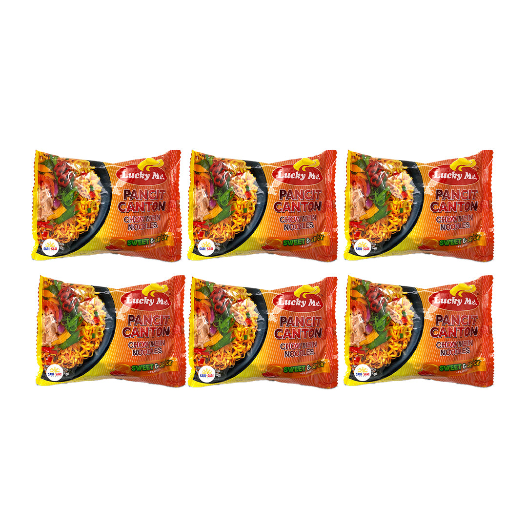 Lucky Me Pancit Canton Instant Noodles 60g, Pack of 6