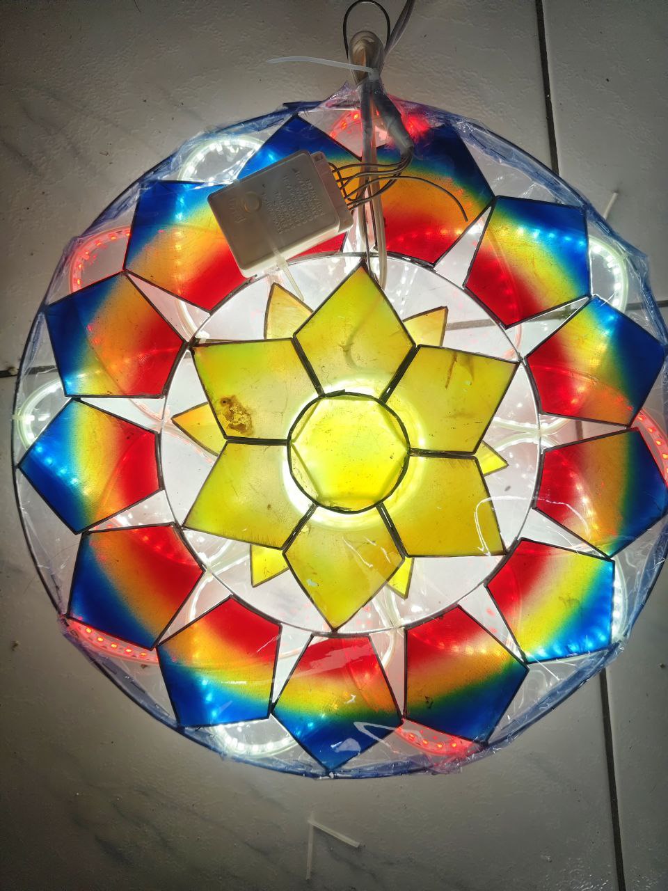 Misenka Capiz Christmas Lantern with LED Lights 12 Inches – Traditional Holiday Décor, Handcrafted Parol Ornament for Indoor & Outdoor Use