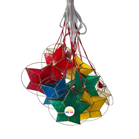 Misenka Kumukutikutitap Lantern Parol na Capiz Mini Stars, SALE 50% OFF