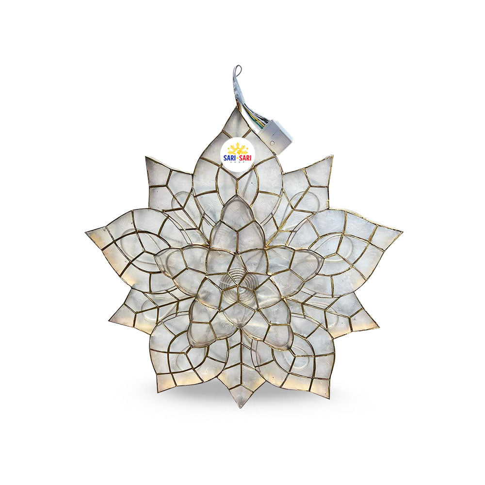 Misenka Misa De Gallo Lantern Parol na Capiz Pure White 24 inches Free Shipping