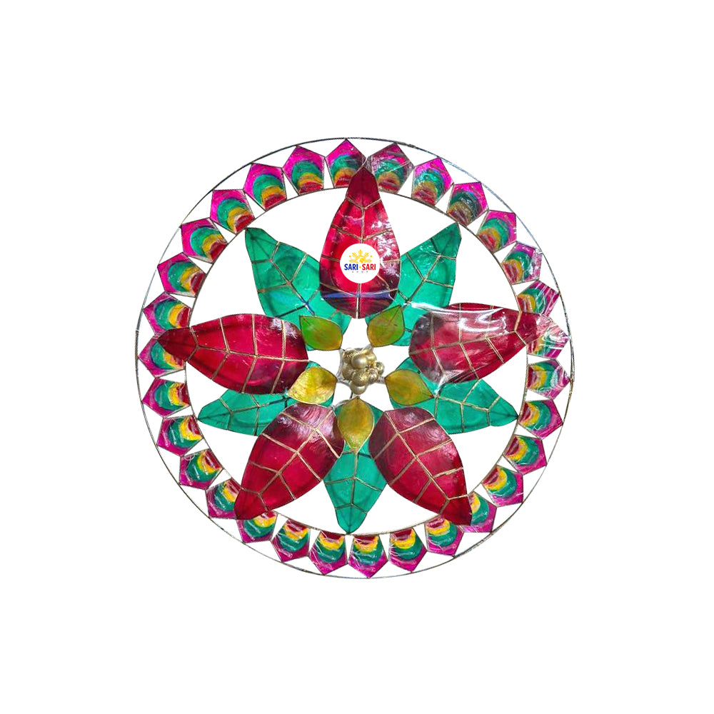 Misenka Noche Buena Lantern Parol na Capiz Poinsettia with Ring 30 inches