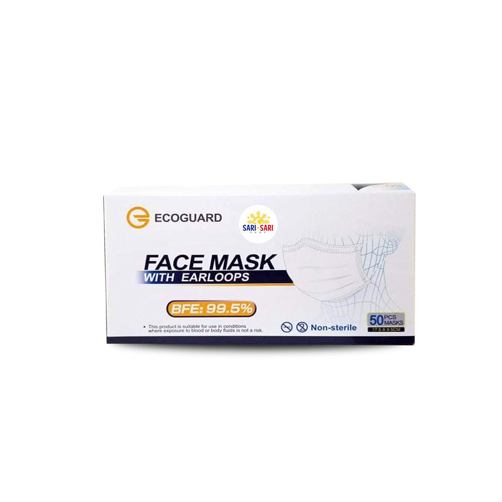 Eco Guard Face Mask with Earloops (Black) 50pcs per pack