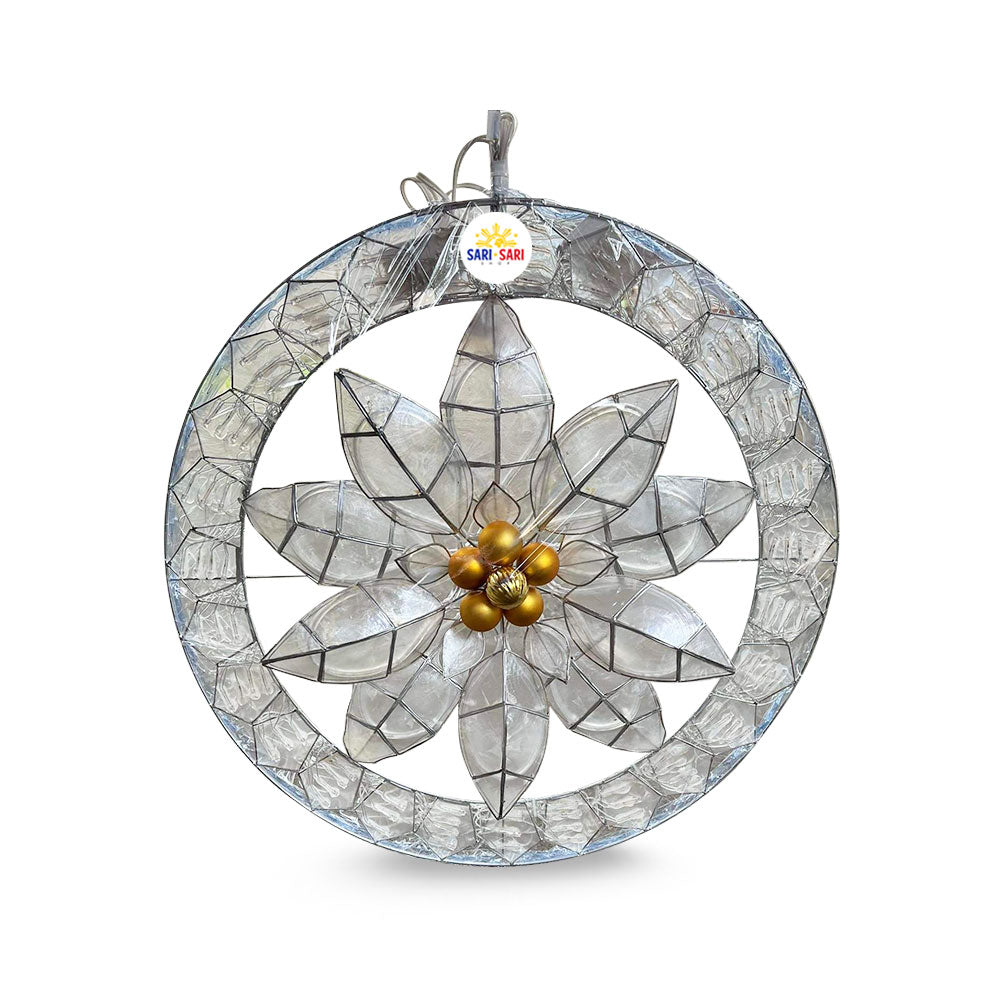 Misenka Tatlong Hari Lantern Parol na Capiz Poinsettia 25 inches