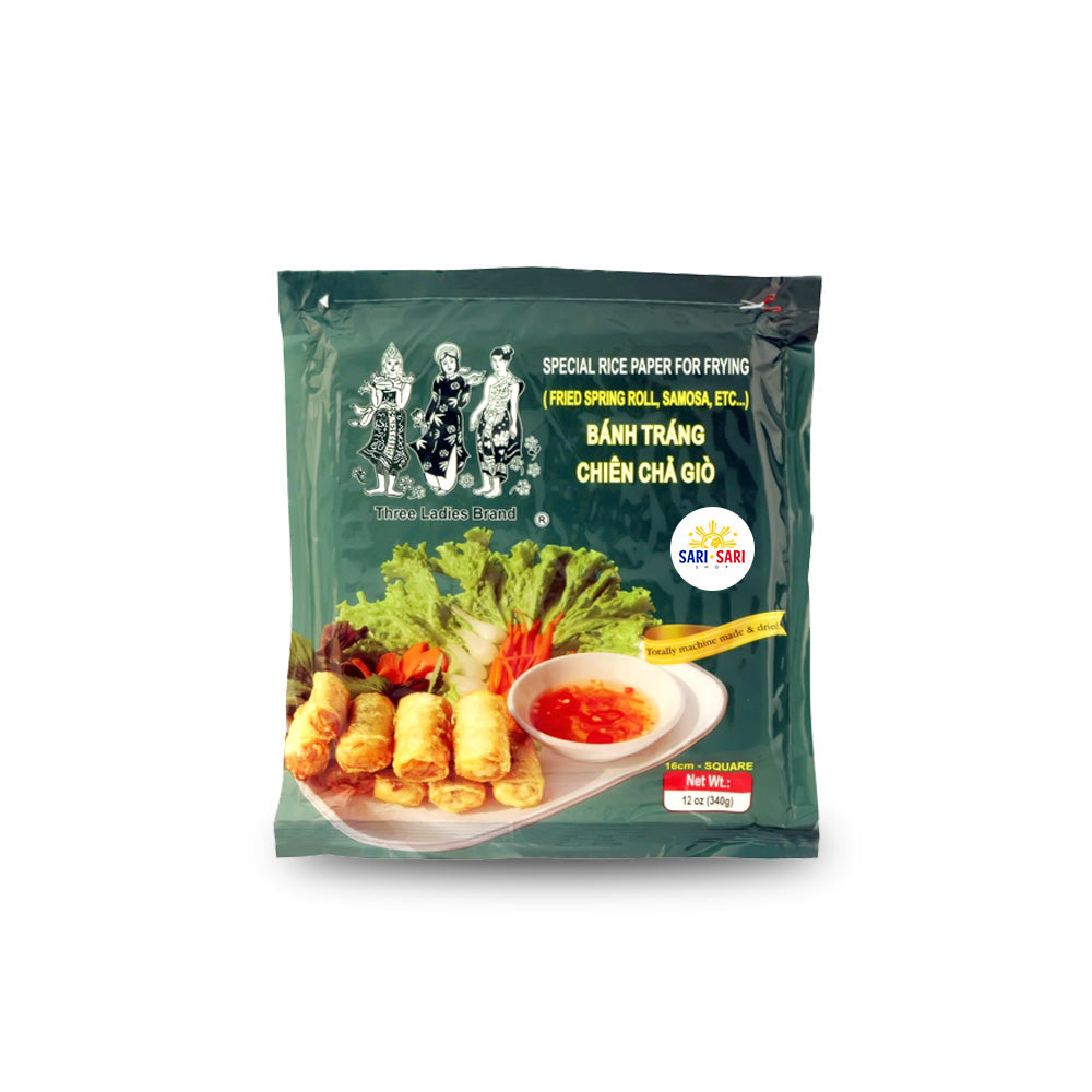Buy One Get One Free Three Ladies Spring Roll Rice Paper Square 16cm for frying 340g