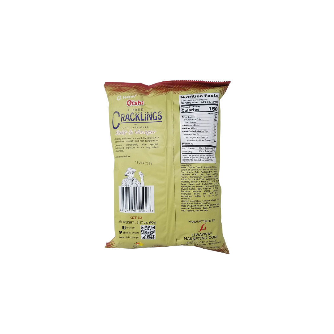 Oishi Beer Match Salt & Vinegar Cracklings 90g