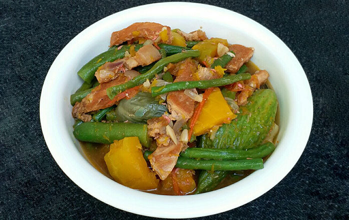 Pinakbet or Pakbet (Meat Vegetable Stew with Shrimp Paste)
