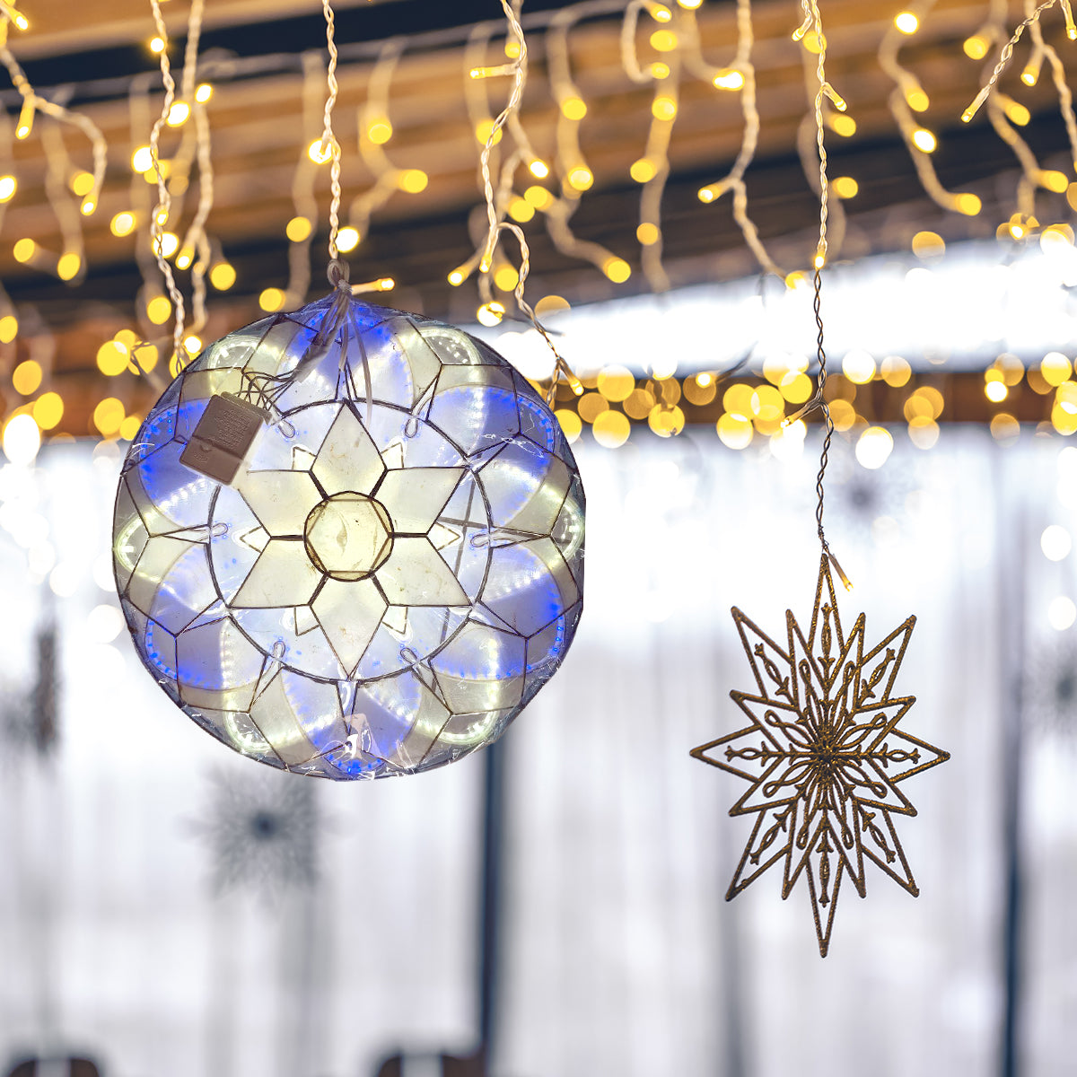 Misenka Capiz Christmas Lantern 12 Inches