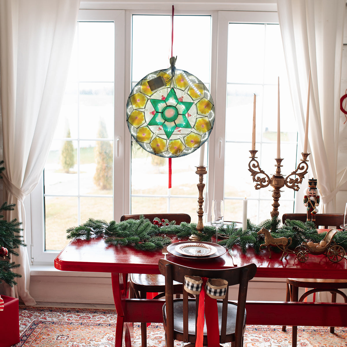 Misenka Capiz Christmas Lantern 12 Inches