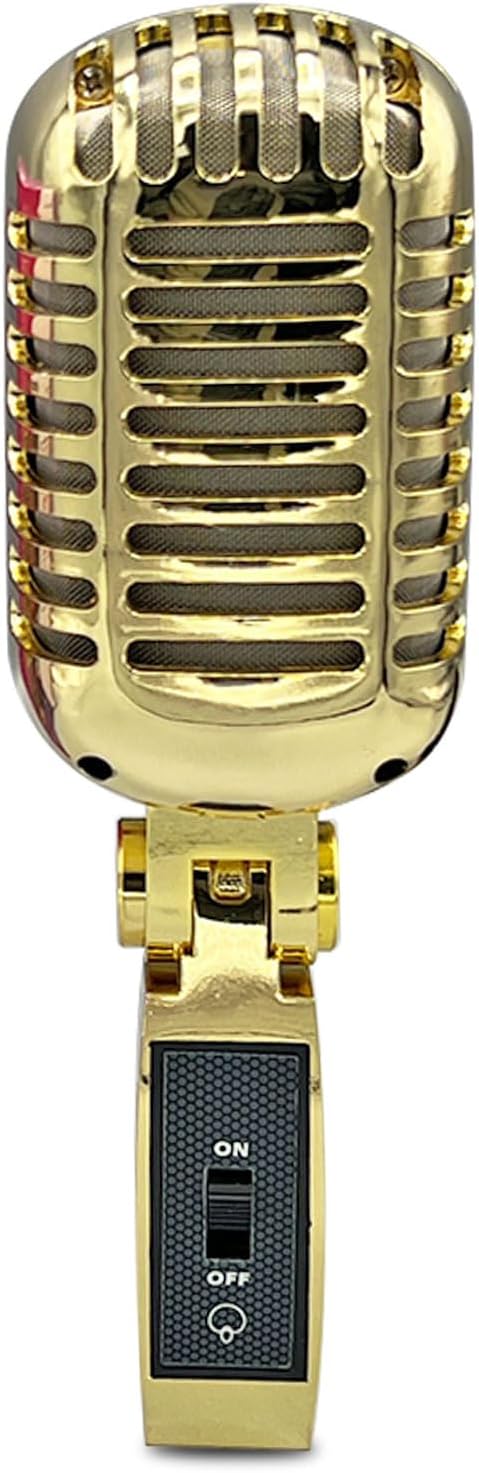 Retro Microphone VS Series for Stage Performace, Karaoke, and More, Gold