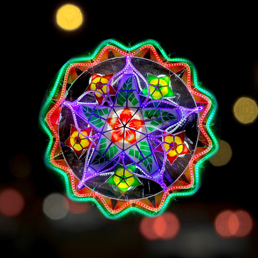 Misenka Capiz Christmas Lantern AC Native, 24 inches