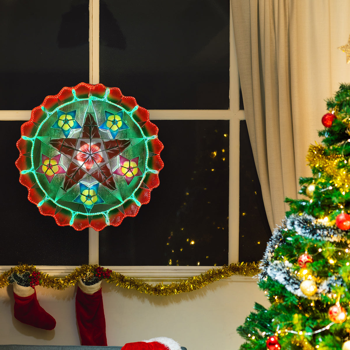 Misenka Capiz Christmas Lantern 30 Inches