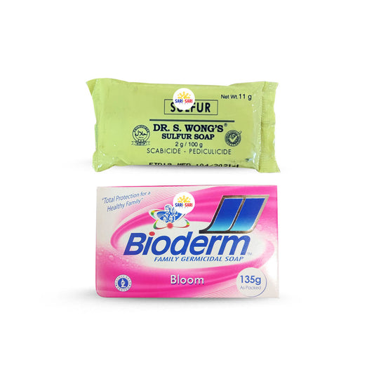 Bioderm Bloom Bath Soap 135g with FREE Dr. S. Wong's Sulfur Soap Scabicide - Pediculicide Mini