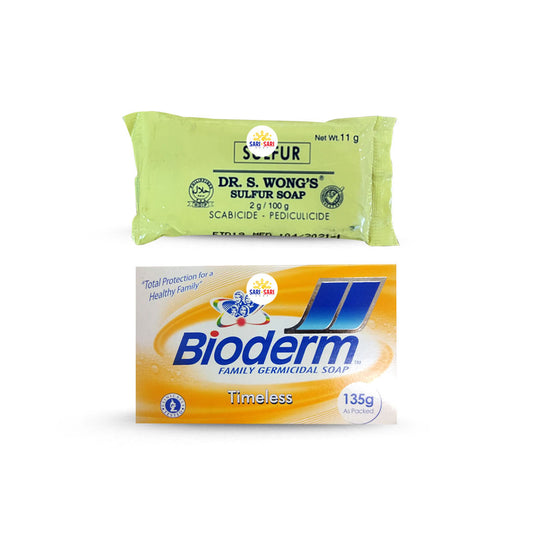 Bioderm Timeless Bath Soap 135g with FREE Dr. S. Wong's Sulfur Soap Scabicide - Pediculicide Mini