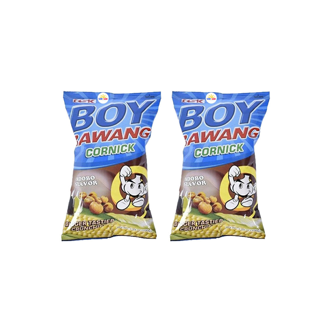 Boy Bawang Cornick Adobo Flavor 100g, Pack of 2
