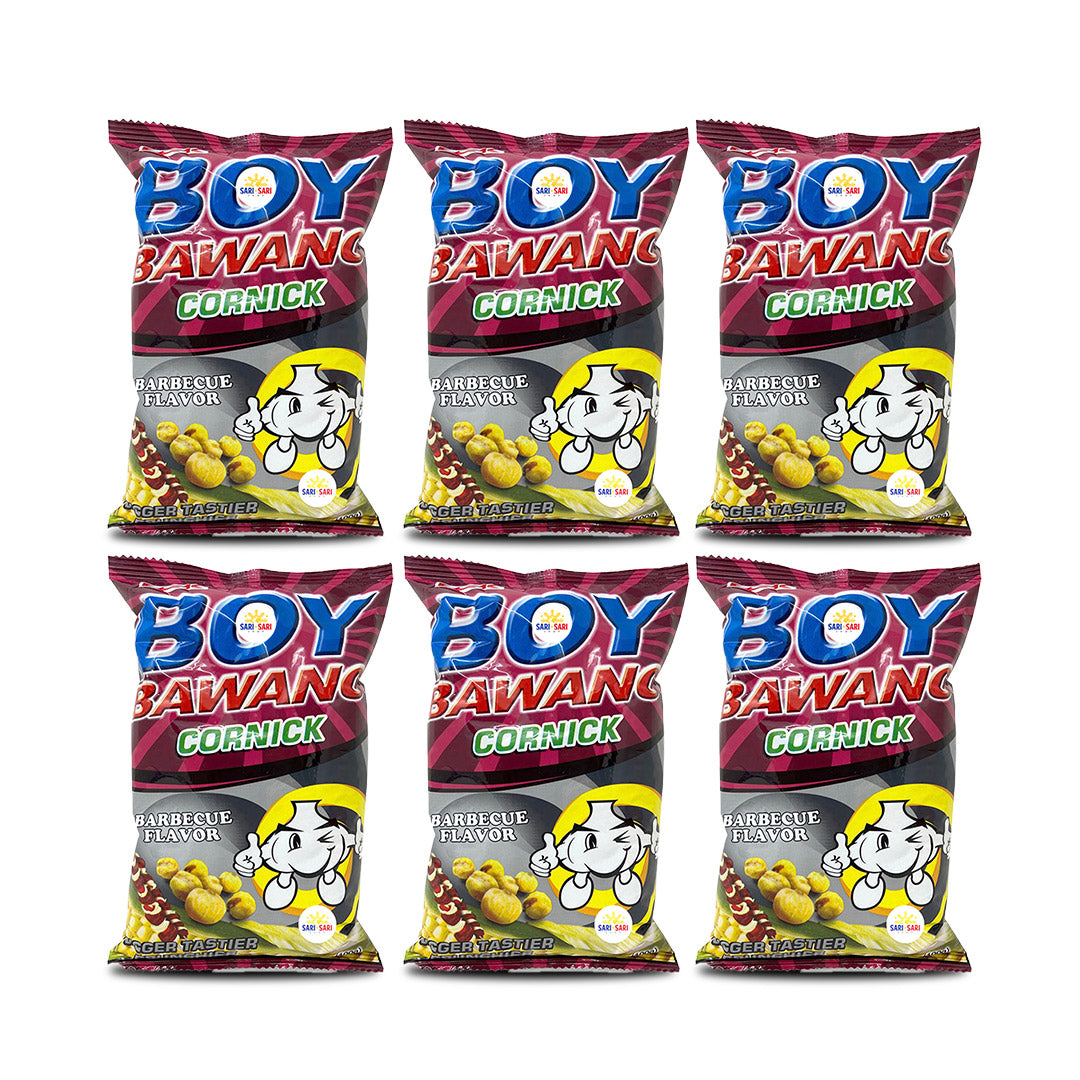 Boy Bawang Cornick, 90g Pack of 6 – Crunchy Filipino Corn Snack, Bold Garlic Taste
