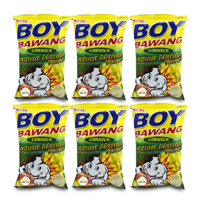 Boy Bawang Cornick, 90g Pack of 6 – Crunchy Filipino Corn Snack, Bold Garlic Taste