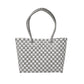 Misenka Handicrafts Philippine Bayong Pearl White Slate Gray Classic Chekered Bag - SALE 50% OFF