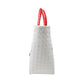 Misenka Handicrafts Philippine Bayong  Pearl White  Coral Red Classic Two Tone Bag - SALE 50% OFF