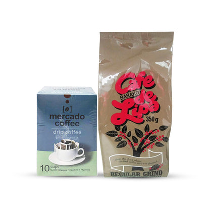 Mercado Drip Coffee Bundle – Premium Ground Coffee Single-Serve Brew Bags, Convenient Portable Drip Packets for Fresh Hot Coffee, Assorted Flavors