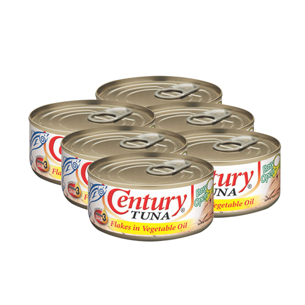 Century Tuna, Pack of 6 | Premium Chunk Tuna, 180g Can