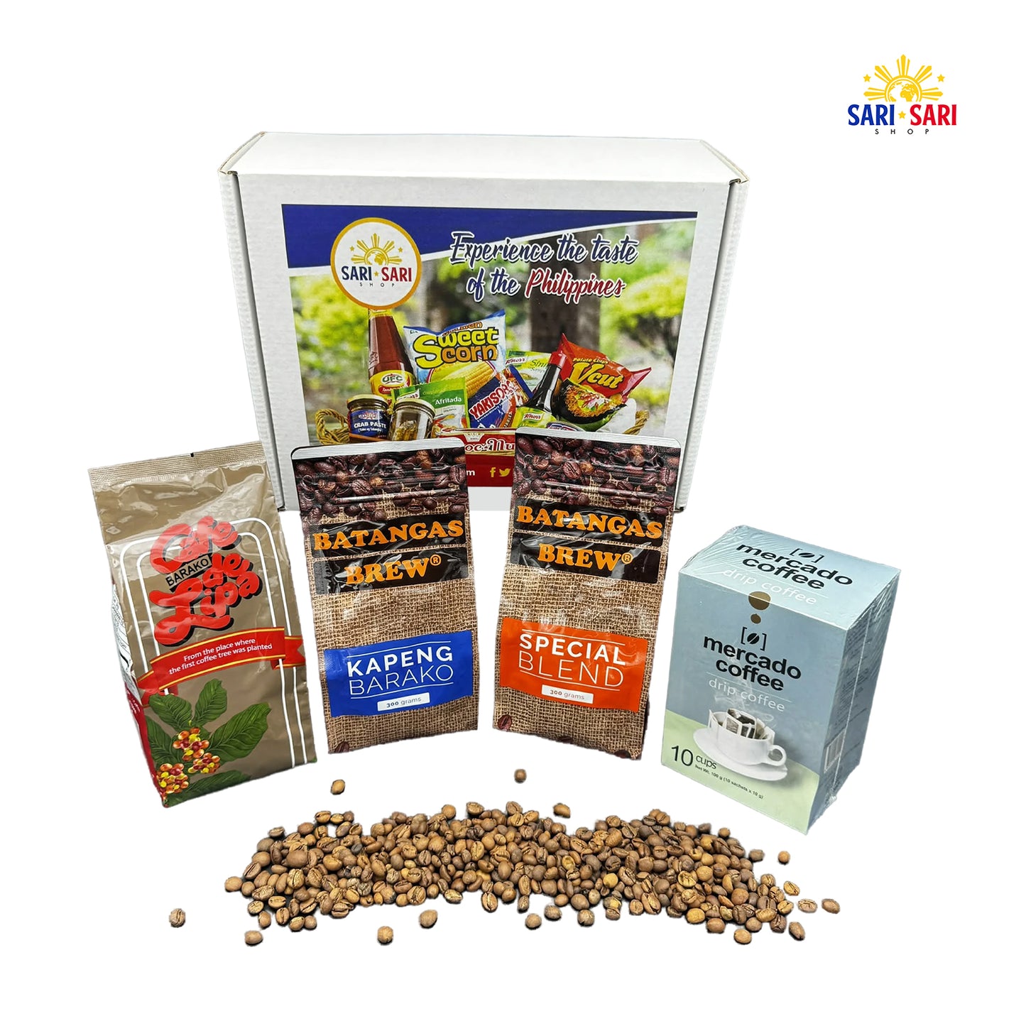 Batangas Kapeng Barako Gift Set Premium Filipino Coffee, Whole & Ground, Authentic Brew