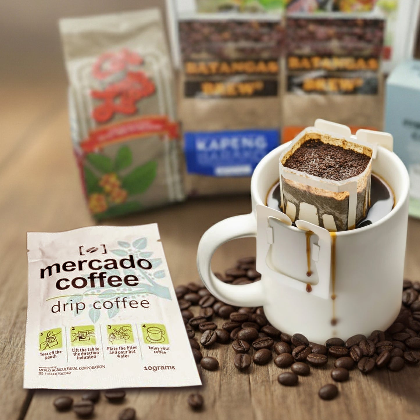 Batangas Kapeng Barako Gift Set Premium Filipino Coffee, Whole & Ground, Authentic Brew