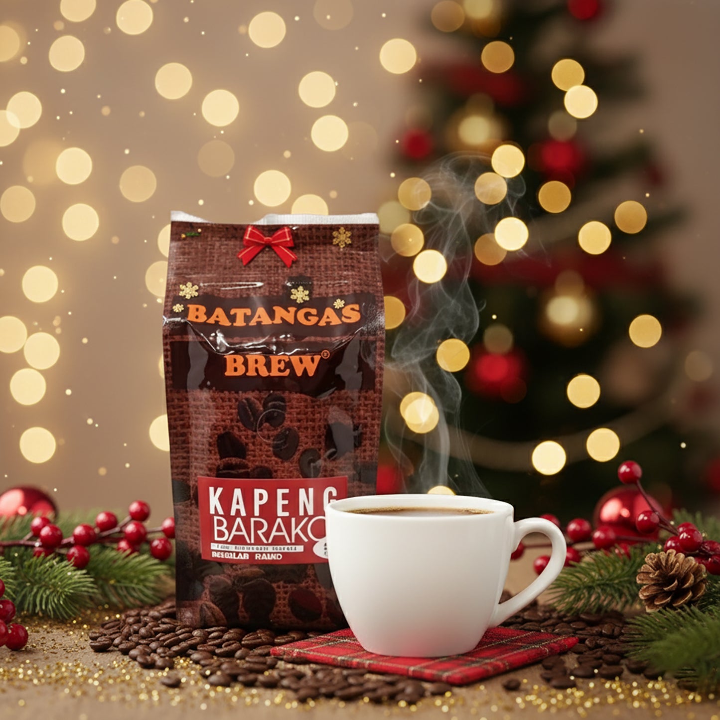 Batangas Kapeng Barako Gift Set Premium Filipino Coffee, Whole & Ground, Authentic Brew