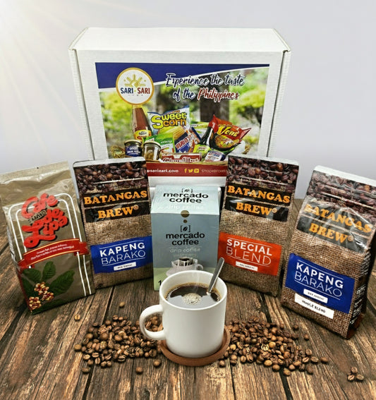 Batangas Kapeng Barako Gift Set Premium Filipino Coffee, Whole & Ground, Authentic Brew