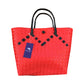 Misenka Handicrafts Philippine Bayong Coral Red / Midnight Black Classic Two Tone Bag - SALE 50% OFF