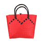 Misenka Handicrafts Philippine Bayong Coral Red / Midnight Black Classic Two Tone Bag - SALE 50% OFF