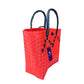 Misenka Handicrafts Philippine Bayong Coral Red / Midnight Black Classic Two Tone Bag - SALE 50% OFF