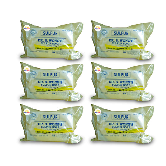 Dr Wong Sulfur Scabicide Pediculicide Soap 135g (Yellow), Pack of 6