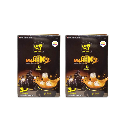 Trung Nguyen G7 Gu Manh X2 3in1 Coffee, Pack of 2